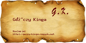 Géczy Kinga névjegykártya